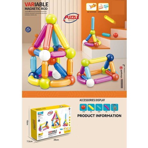 Конструктор магнітний 28 деталей, в кор. 