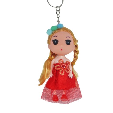 Лялька-брелок у сукні з обручем, бузкова