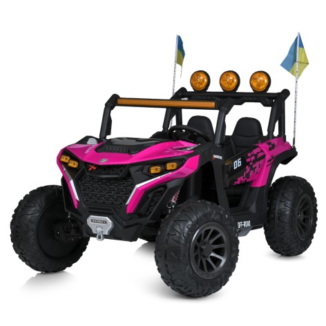 Джип M 6019EBLR-8 (1шт) 2,4G р/к, 2*12V12AH, 4*45W, MP3, USB, TF, BLUETOOTH, EVA, APP, шкіра, музика, світло, рожевий