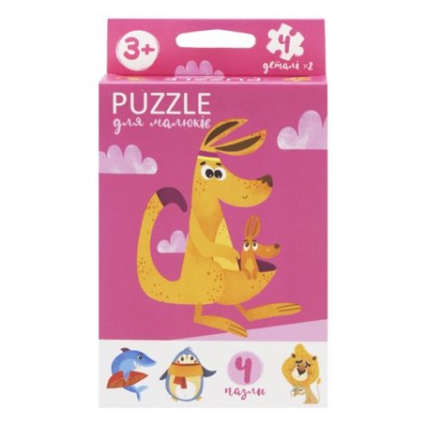 Розвиваючі пазли "Звірушки" (укр) рожевий