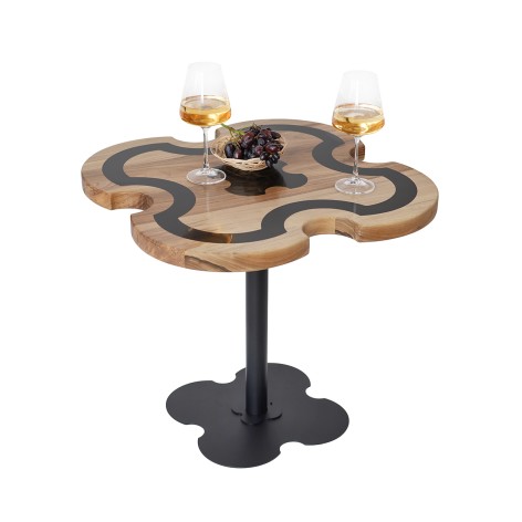 Журнальний стіл Vitan "Агат чорний" Горіх 700×700 мм/Чорний каркас