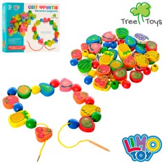 Дерев'яна іграшка Шнурівка фрукти, овочі, ягоди, в кор-ці, 28-21-3,5см 