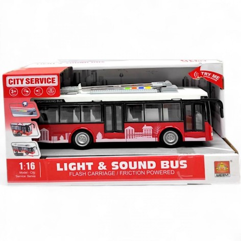 Тролейбус інерція, світло, звук, в коробці  (ЧЕРОВНИЙ)