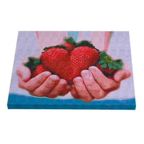 Картина по номерам Riviera Blanca "Полуничное сердце" 40x50 см 22 цвета (RB-0221)