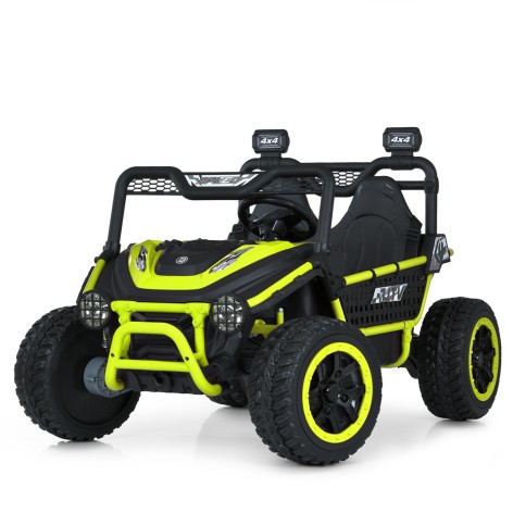 Джип машина на акумуляторі M 6208EBLR-5(24V) (1шт) 2,4 р/к, 1акум24V10AH, 4мотори45W, муз,свiтло, MP3, USB, EVA, TF, шкiра, зелений