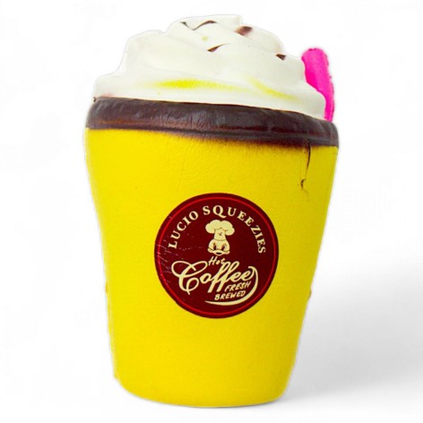 Сквіш антистрес "Склянка кави", жовтий