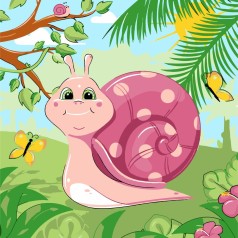 Набор для росписи по номерам Улитка с бабочками Strateg размером 30х30 см (ES-0823)