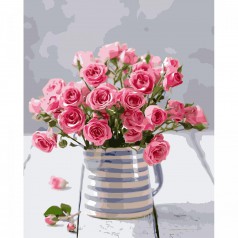 Набір для розпису по номерах VA-3168 "Рожеві троянди", розміром 40х50 см