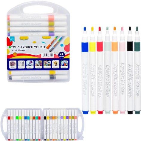Набір маркерів акрилових у пластиковому боксі 24 кольори A-922-24