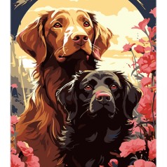 Картина за номерами "Пара песиків" 30х40 см