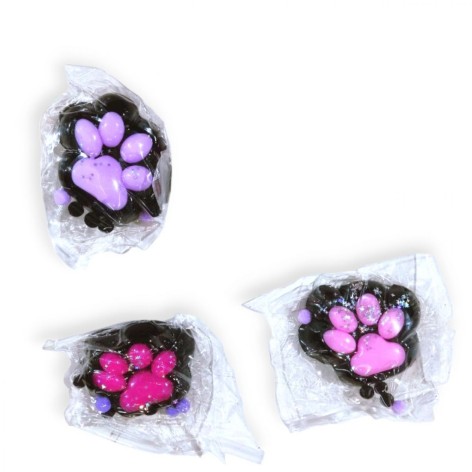 Лапка-антистрес велика, 11 см, таба, чорно-кольорова