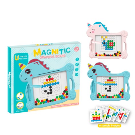 Доска единорог, 28-25-1,5см, магнитная игра, магнитная мозаика, карточки, 2 цвета, в кор-це, 28,5-25,5-2,5см 