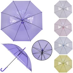 Зонт детский прозрачный 5 цветов, размер трости 74 см, диаметр в раскрытом виде – 92 см