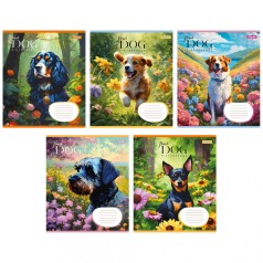 А5/12 кл. 1B Floral dog, тетрадь учнів. ціна за 25 шт. //