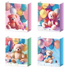 Пакет подарунковий Ведмедики з кульками 32 х 10 х 26 см, мікс, 1 штука