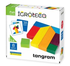 Головоломка (танграм) 8 елементів + карточки з завданням 900446