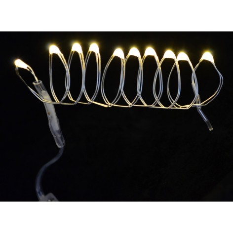 Электрогирлянда Yes! Fun LED-нить, 10 ламп, молочно-белая, 0,55 м., 1 режим мигания, серебря