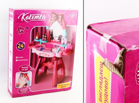 УЦЕНКА 30% Трюмо 57-29-70,5см,фен,аксессуары,муз, свет,24шт,на бат-ц, в кор-ц,54-42,5-11см /8/