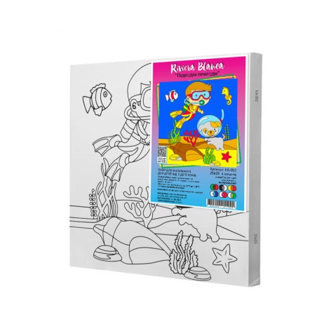 Набір для розпису по контурах Riviera Blanca "Підводні пригоди" 25x25 см (КА-092)