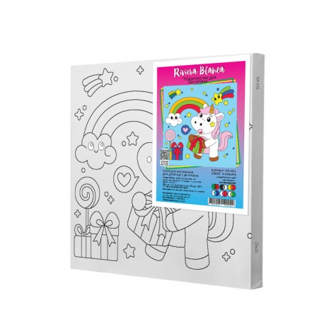 Набір для розпису по контурах Riviera Blanca "Подаруночки для єдноріжки" 25x25 см (КА-161)