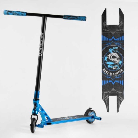 Самокат трюковый "Best Scooter" (HIC-система, ПЕГИ, алюминиевый диск и дека, АНОДИРОВАННАЯ КРАШКА, колеса PU, d = 110мм, ширина руля - 60 см)