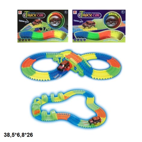 Трек 7202/7203 з машинкою.люмінесц.батар.світ.2в.кор.38,5*6,8*26 