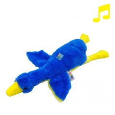 Мягкая игрушка Гусь желто-голубой, 40 см, музыкальный