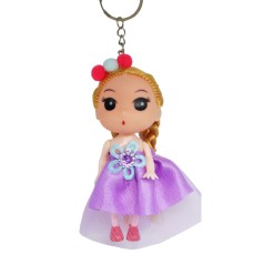 Лялька-брелок у сукні з обручем, червона