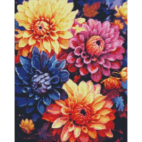 Алмазна мозаїка Ідейка "Яскраві Жоржини" 40x50 см (AMO7842)