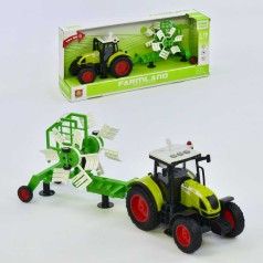 Трактор игрушечный с прицепом инерция, звук, свет, в коробке