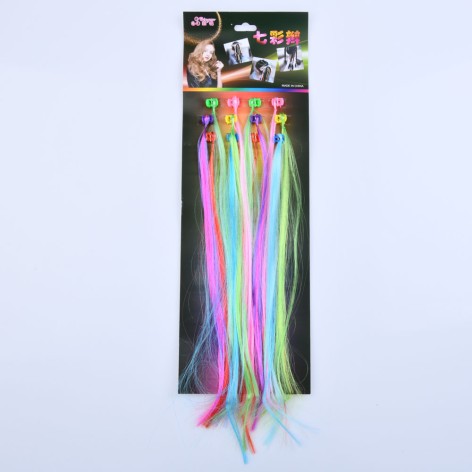 Аксесуар для волосся канекалон, 12шт, на заколочці, на листі, у п/е 15-43-1см 