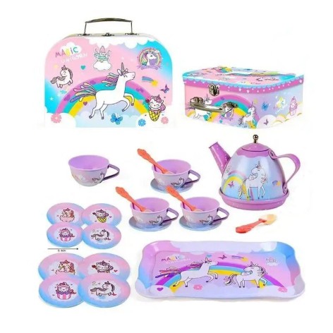 Набір посуду 19 предметів на 4 персони, металевий, у валізі