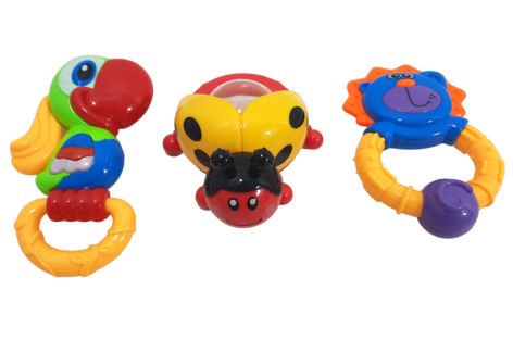 Набір брязкалець, в кульку 3шт, 23,5*21см 