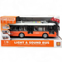 Тролейбус інерція, світло, звук, в коробці  (ПОМАРАНЧЕВИЙ)