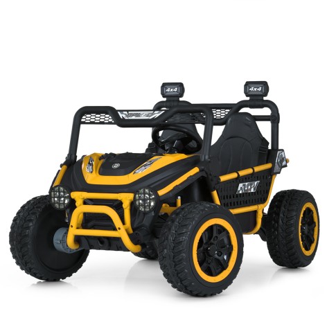 Джип машина на акумуляторі M 6208EBLR-6(24V) (1шт) 2,4 р/к, 1акум24V10AH, 4мотори45W, муз,свiтло, MP3, USB, EVA, TF, шкiра, жовтий