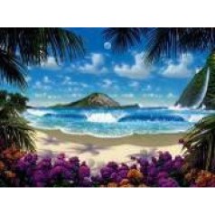 Алмазная мозаика по номерам 30*40 "Тропики" 60877