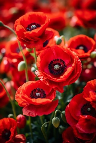 Набор для творчества алмазная картина Очарование красных маков Strateg размером 30х40 см (HEG88136)