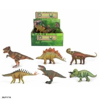Динозавр Q9899-305 гумовий, 6 видів 12 шт. у коробці 26,5*11*19 см