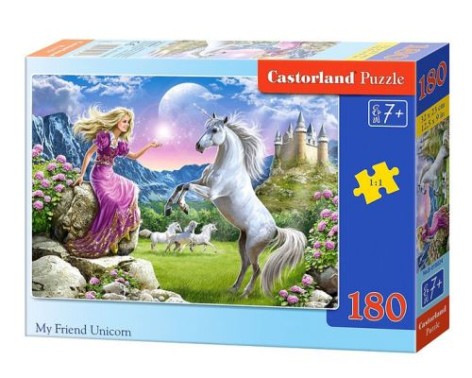 Пазли Castorland "Мій друг єдиноріг", 180 елементів