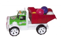 Вантажівка іграшка Бамсик з кульками (червоний)