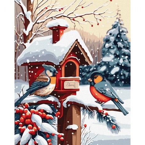 Набір для розпису по номерах "Ласощі пташок" 40х50см