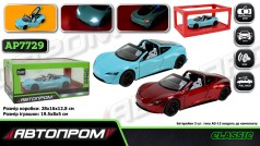 Машина мет. АВТОПРОМ 1:24 Tesla roadster, батар,світло,звук,відкр.двері,кор. 28*16*12,8см /12-2/