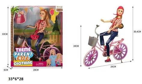 Кукла 29см з велосипедом 33*6*28см 3386-9