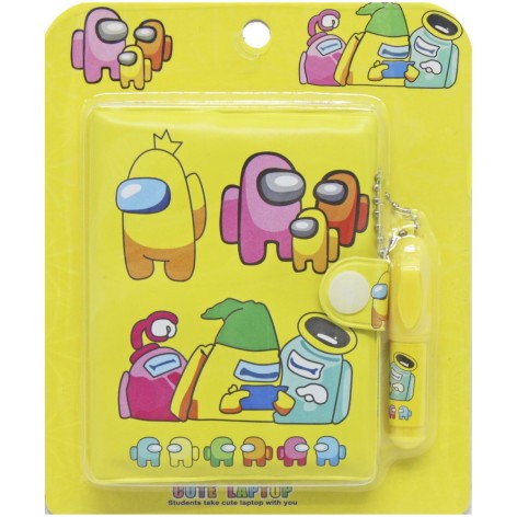 Мини-блокнот "Among Us" (желтый) + ручка-брелок