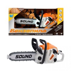 Бензопила звук, цепь движется, на батарейках, в коробке