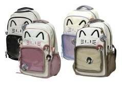 Рюкзак підлітковий 45*31*13см на 3 відділення, з прозорим карманом мікс кольорів