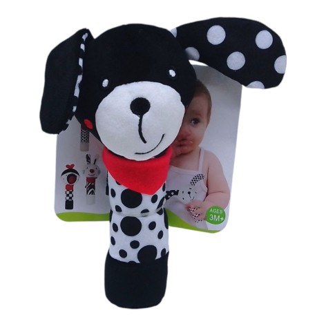 Погремушка мягкая "Зверюшки. Черный песик" (18 см), 3 мес+