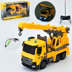 Машинка кран підйомний на радіокеруванні 1:14 світло рухливі деталі USBзарядне гумові колеса 2 види (екскаватор 33см, кран 32см)