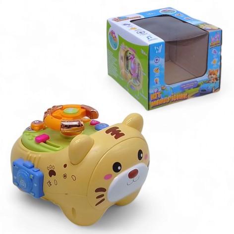 Іграшкове кермо WToys "Кіт-мандрівник" українською жовтий