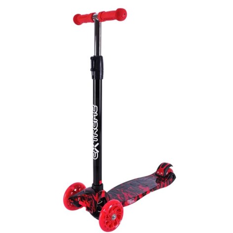 Самокат детский 4-х колесный MAXI, колеса PU светятся (КРАСНЫЙ)